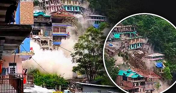 हिमाचल प्रदेश में बारिश के कारण फिर दिखाई दिया तबाही का मंजर, क़ई इमारतें ढही