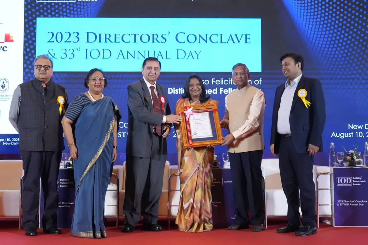 Humbled & honoured,” Dr Sushma Paul Berlia, on receiving Distinguished Fellow of Institute of Directors 2023