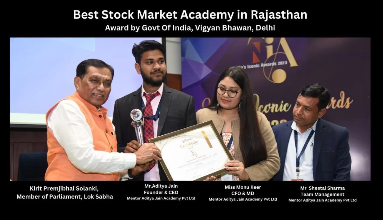 Mentor Aditya Jain Academy Honored as Best Stock Market Academy in Rajasthan by Govt of India at Vigyan Bhawan Delhi