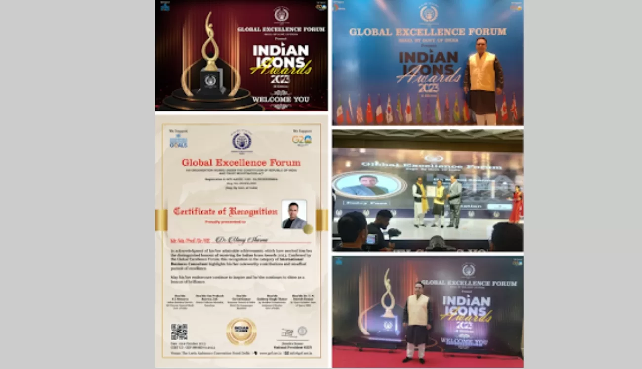 The G20 Global Excellence Forum gave the Indian Icon International Business Consultant Award to Dr Manoj Sharma, CEO of Bort Technology OPC Pvt Ltd.