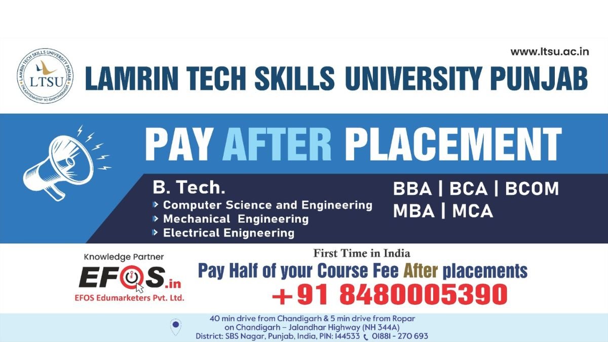 Lamrin Tech Skills University Paves the Way with Innovative Pay After Placements Program