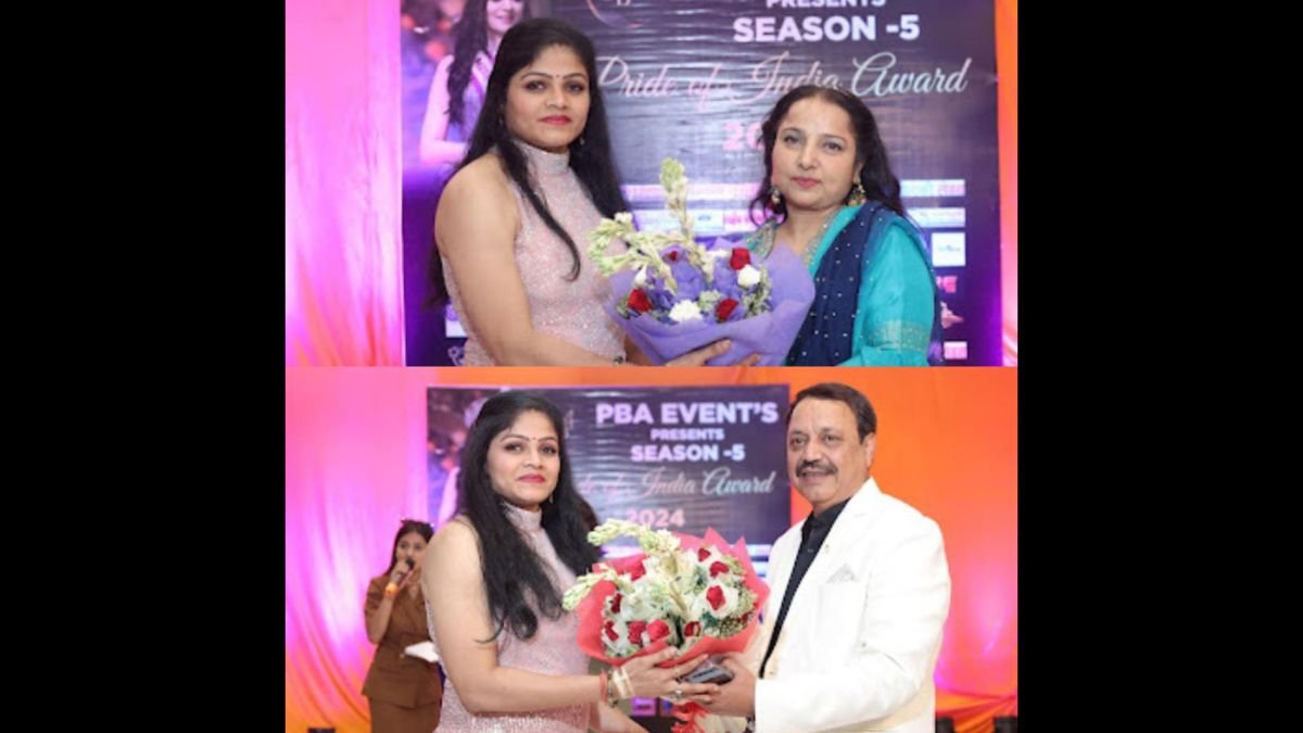 Jyothi kottapalli was presented as VIP celebrity guest for the event PBA in Delhi She received award from Actress Zoya afroz