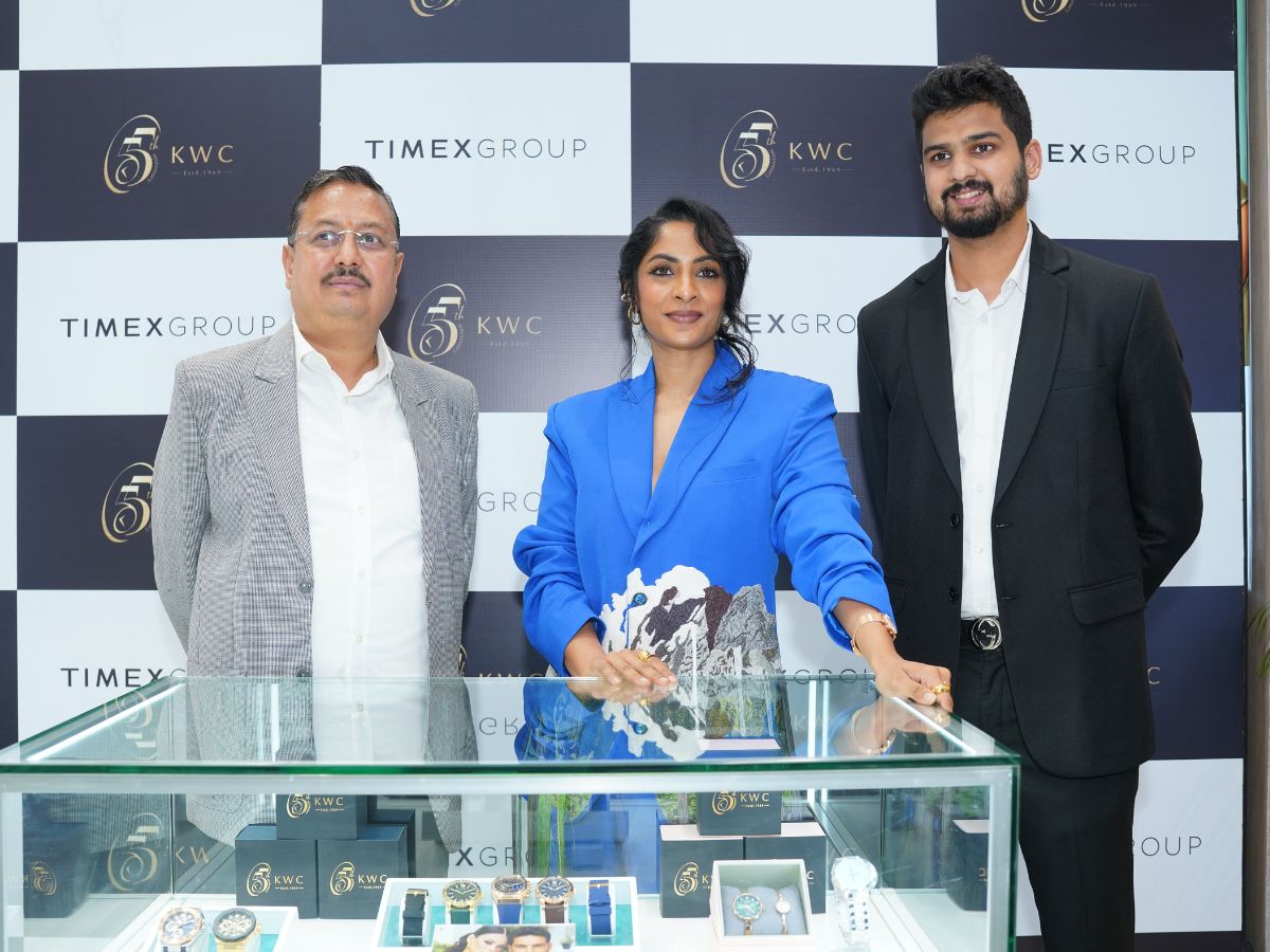 Salaar Actress Sriya Reddy unveils special edition Timex and Guess watches at Kamal watches, Aparna Mall for their 55th anniversary