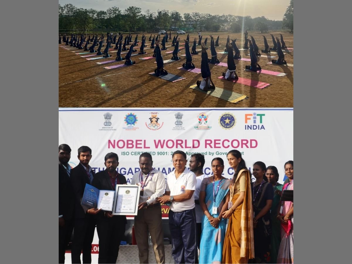 S. Thangapazham Medical College Made An Historical Nobel World Record Attempt On 10th International Yoga Day – 2024