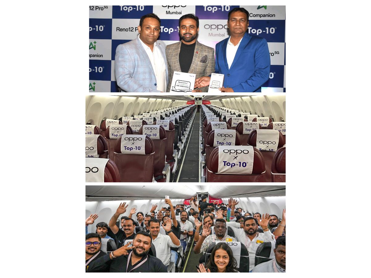 Top-10 Retails Pvt. Ltd. and Oppo Mumbai Host World’s First In-Flight Phone Unboxing Event