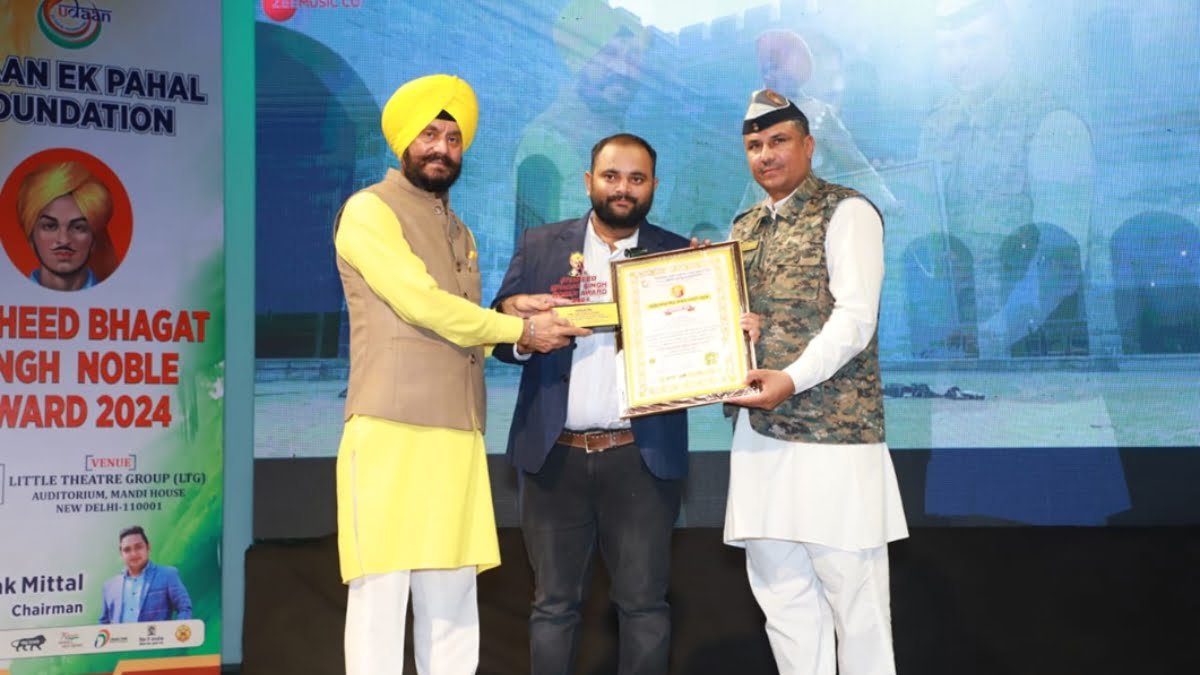 Satyam Kumar Honored with ‘Shahid Bhagat Singh Noble Award’ at ‘Ek Shaam Desh Ke Naam’ Event