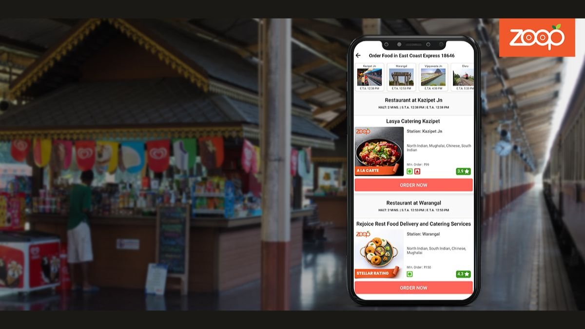 Zoop to Order Food on Train at 200 Plus Stations and 5000 Plus Trains