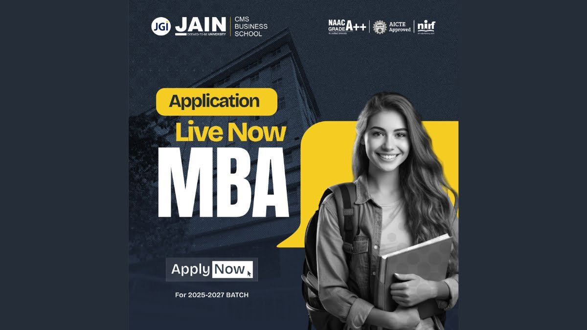 Applications for JAIN Entrance Test (JET) 2025 for the MBA program at CMS Business School are now open