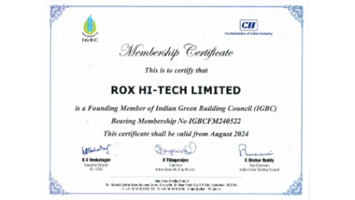 ROX Hi-Tech Limited Becomes Founding Member of Indian Green Building Council