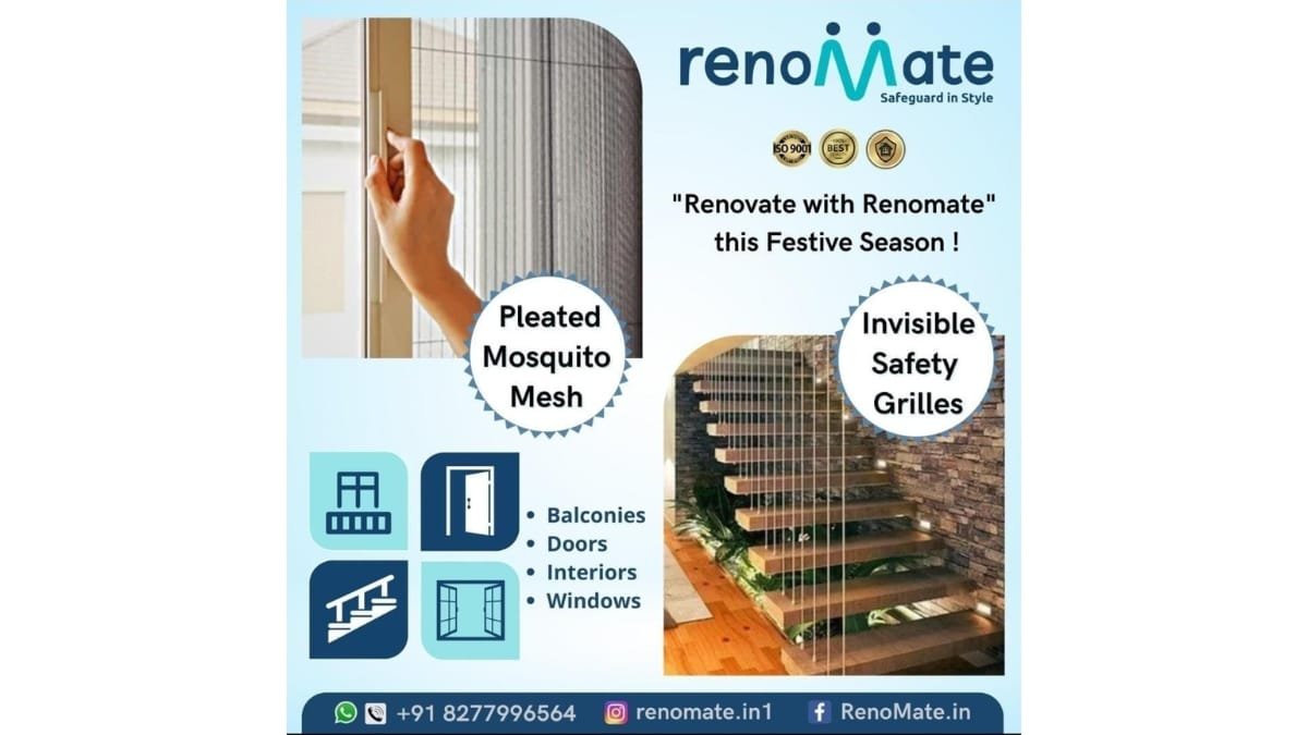 Renomate.in: Hyderabad’s Leader in Invisible Grills, Mosquito Meshes, and Aluminum System Windows