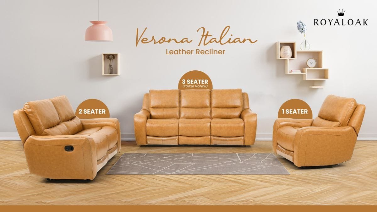 Royaloak Furniture Unveils the Verona Italian Leather Recliner Set – A Touch of Italian Elegance for Your Home