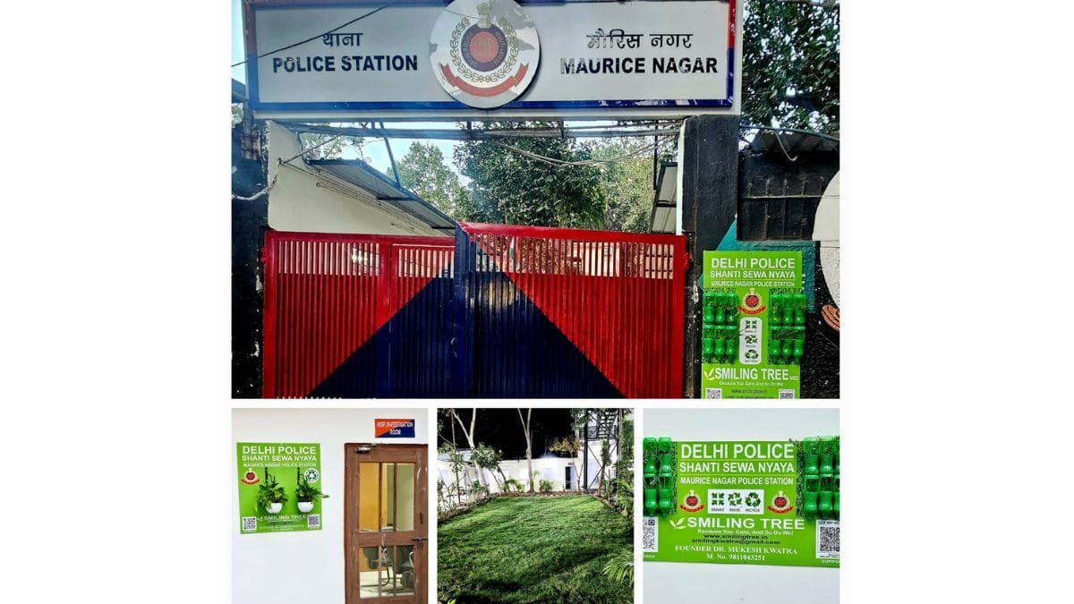 Smiling Tree Turns Maurice Nagar Police Station Green with Vertical Gardens and Blooming Flowers