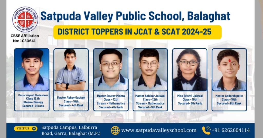 Satpuda Valley Public School, Balaghat, Excels in JCAT & SCAT Assessment 2024-25