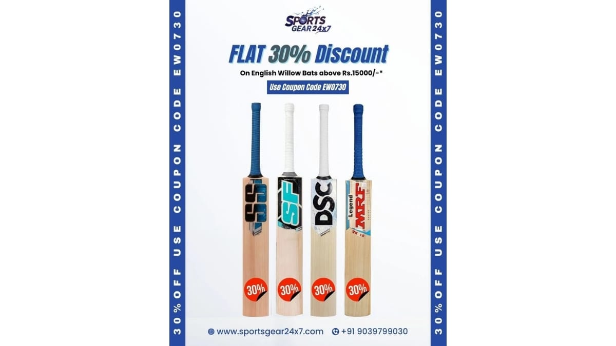 Premium Players Rejoice: sportsgear24x7 Launches Limited-Time 30% Off on Pro-Grade English Willow Bats
