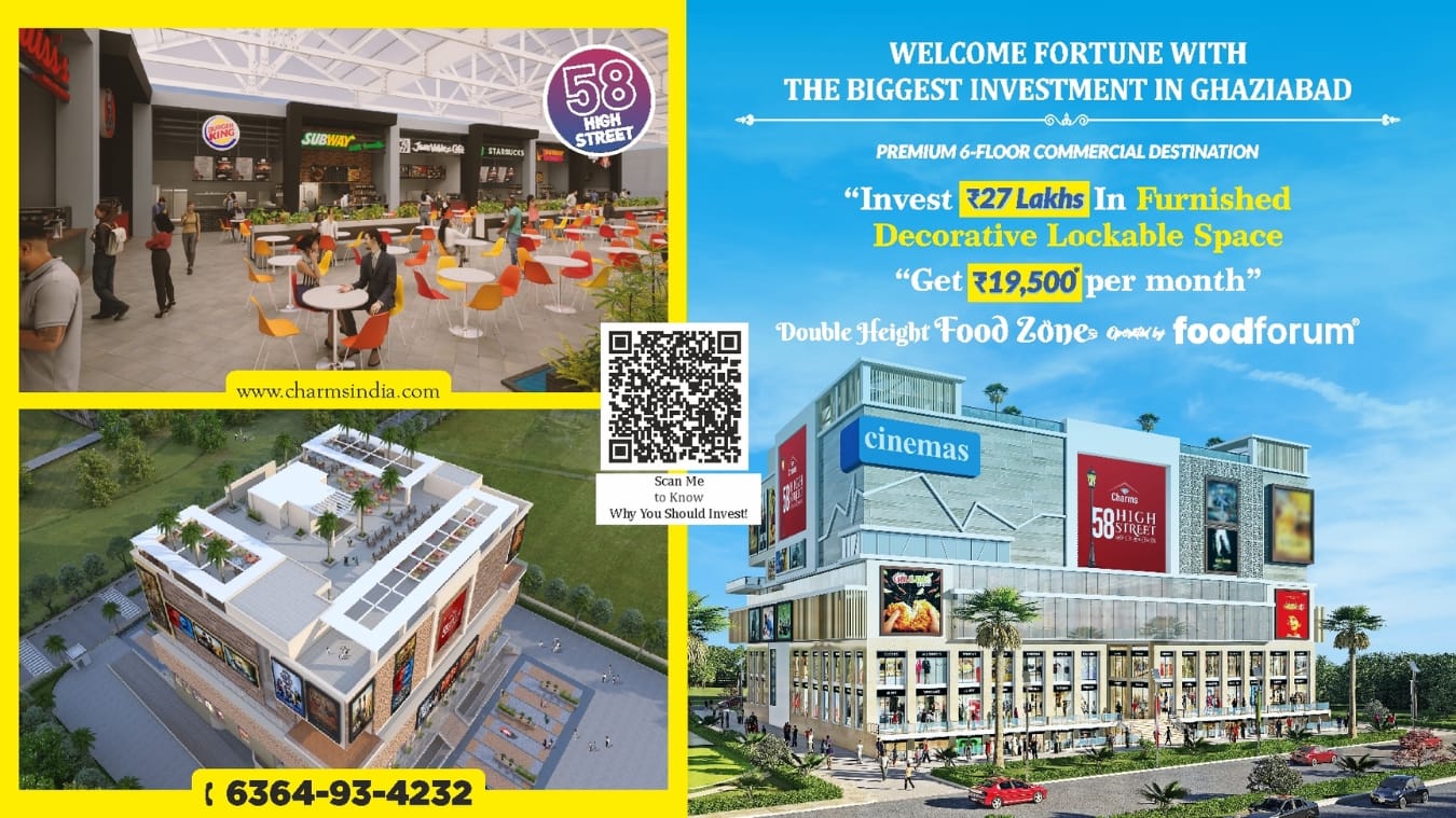 Invest in Double-Height Food Zone Operated by Food Forum – Charms India’s Landmark Commercial Project