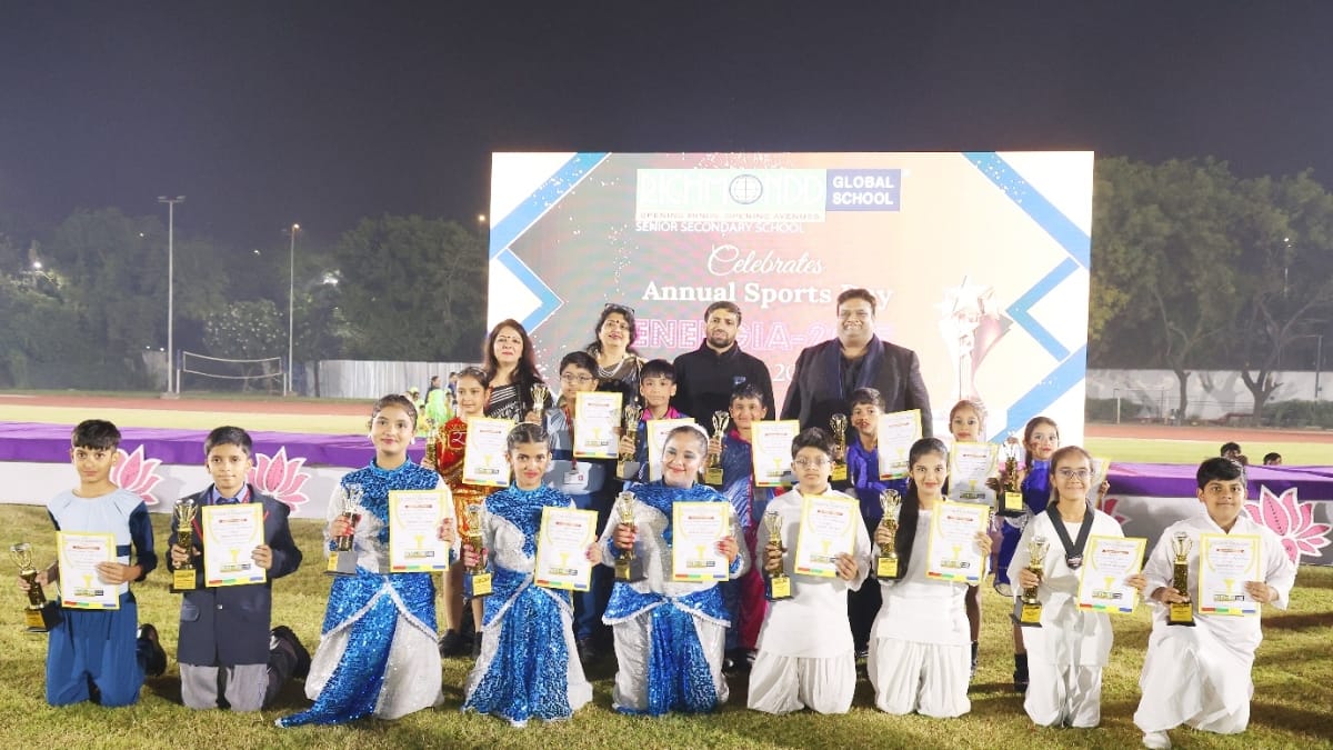 Olympian Ravi Kumar Dahiya praised the Richmondd Global School Students at Annual Sports Day Celebrations “ENERGIA-2025” in Thyagraj Stadium 